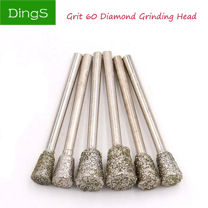 

Алмазная шлифовальная головка для металла, камня, нефрита, гравировки, резьбы, K5, 10 шт., 3/4/5/6/8 мм, зернистость 60