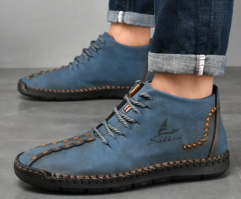 Ботинки Martin на мягкой подошве зимние мужские ботинки ручной работы кожаные