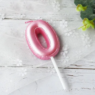 Pink0 1 шт День Рождения шар Свеча розовый синий Свеча День рождения торт украшение 0-9 Количество свечи Детские сувениры на день рождение вечерние Декор - Цвет: Pink0