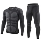 Зимний бесшовный Тактический комплект термобелья для мужчин, уличная спортивная одежда, функциональная дышащая тренировочная одежда для велоспорта