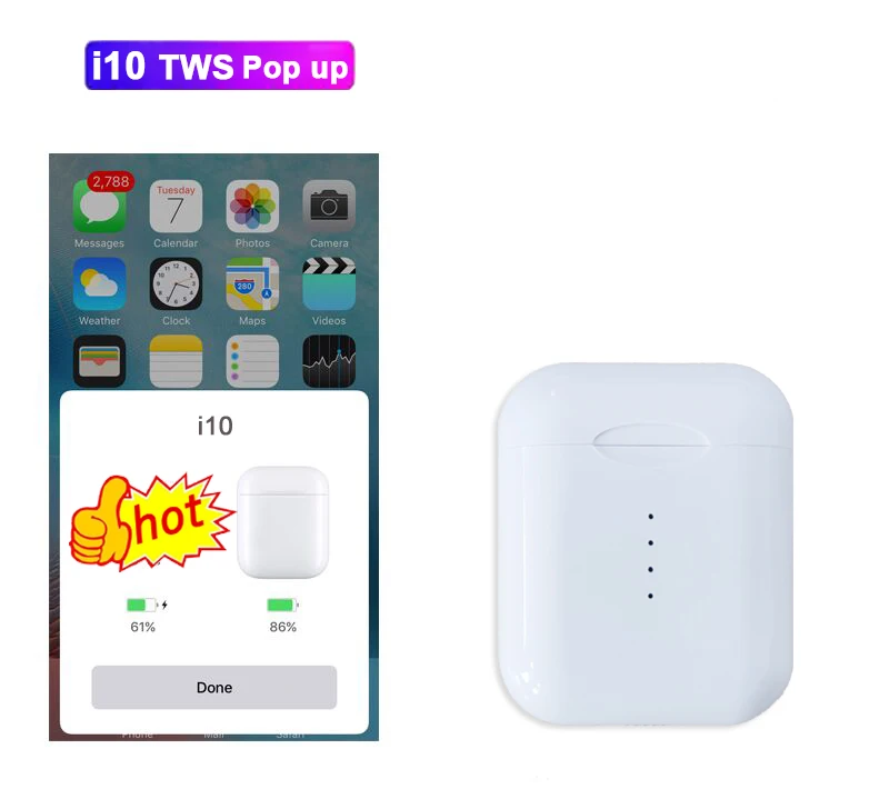 Оригинальные i10TWS airpoders Pro Новые беспроводные наушники Handsfree Bluetooth 5 0 настоящие