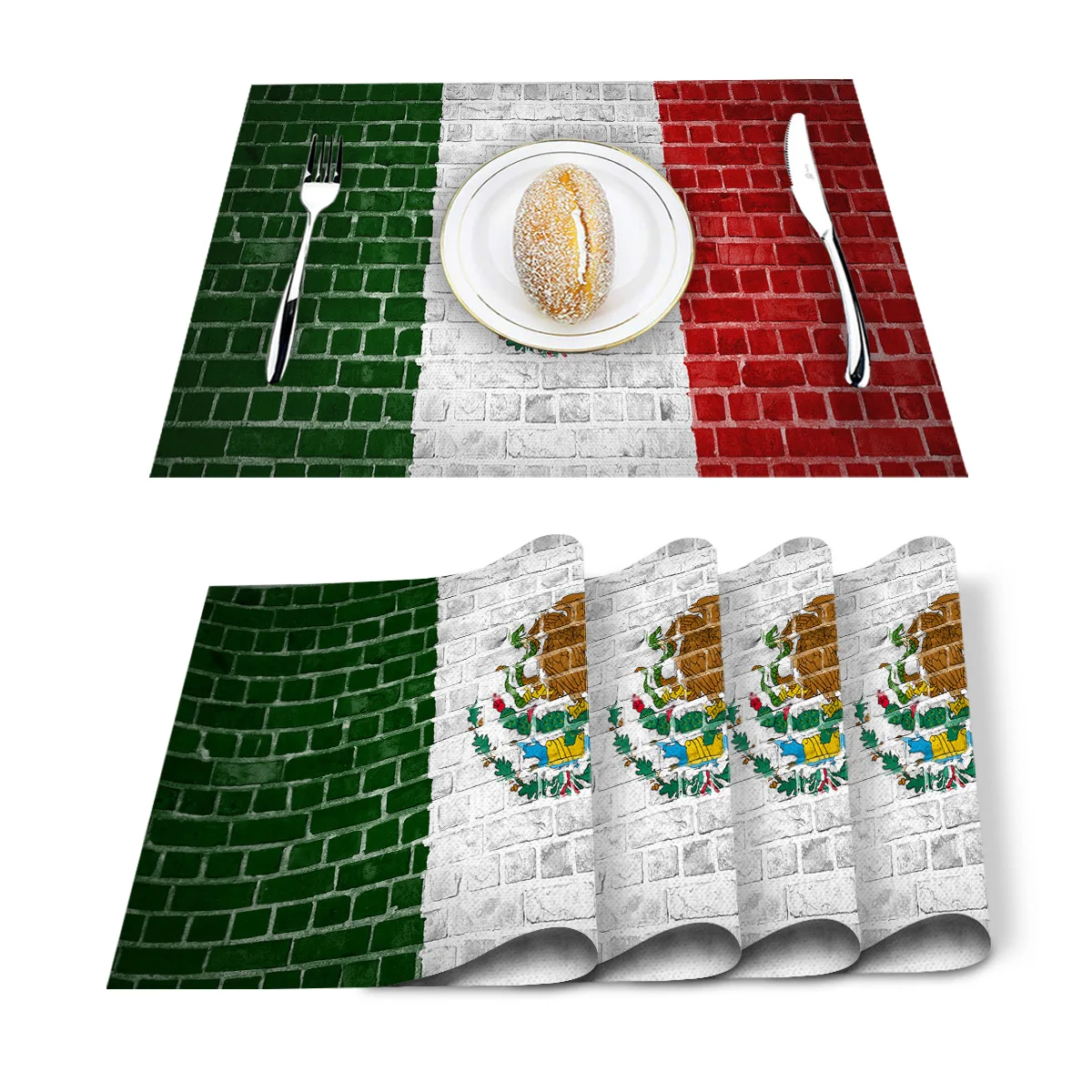 Portuguese Flag Wall Tile Pattern Table Mat Kitchen Decoration Placemat Napkin For Wedding Dining Accessories | Дом и сад