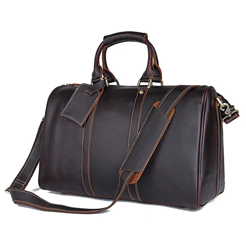 

45cm Genuine Leather Travel Bag 2020 New Arrivals Men Women Handbags High Fashion Travel duffle bags male weekend bag