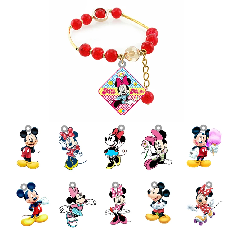 

Disney Cute Bracelet Mickey Mouse Bracelet Red Bead Bracelet Acrylic Jewelry Resin Bracelet Daily Party Jewelry