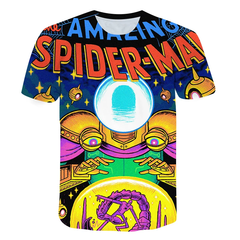 

2021New Summer Short Sleeve Spider Parker 3D Printed T Shirt Children Casual Streetwear Boy Girl Kids O-neck Shirts