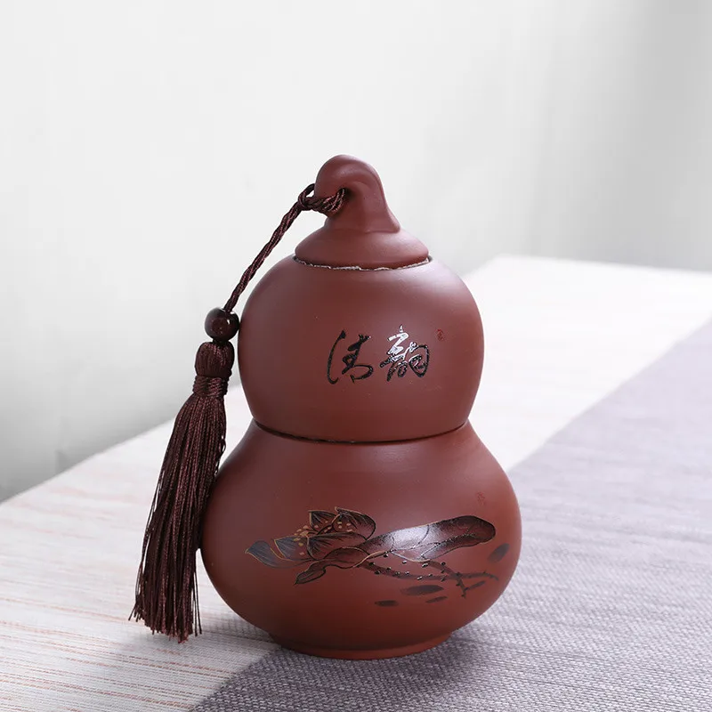 

Контейнер для чая Pu'er с пурпурным песком, большие двухслойные запечатанные банки, пробуждающие банки для чая, креативный чайный набор, украш...