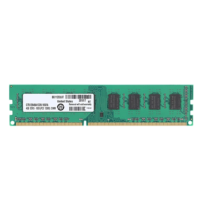 

DDR3 4GB Memory Ram PC3-12800 1.5V 1600Mhz 240 Pin Desktop Memory DIMM Unbuffered and Non-ECC for Desktop AMD Motherboard