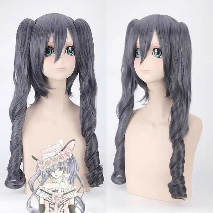 Черный Дворецкий Kuroshitsuji Ciel Phantomhive без рукавов кружево горничной суд полный платье униформа наряд аниме костюмы для косплея