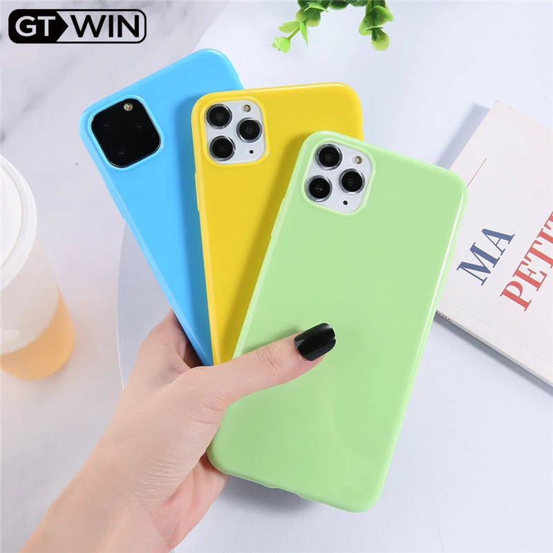 Однотонные телефонные чехлы GTWIN для iPhone 7 XR 11 Pro конфетных цветов 6 6s 8 Plus X XS Max