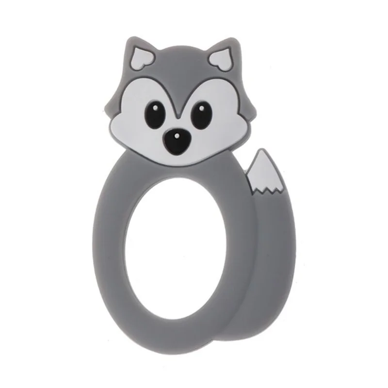 Babi кольцо для прорезывания зубов в виде лисицы из мультфильма силиконов бусов