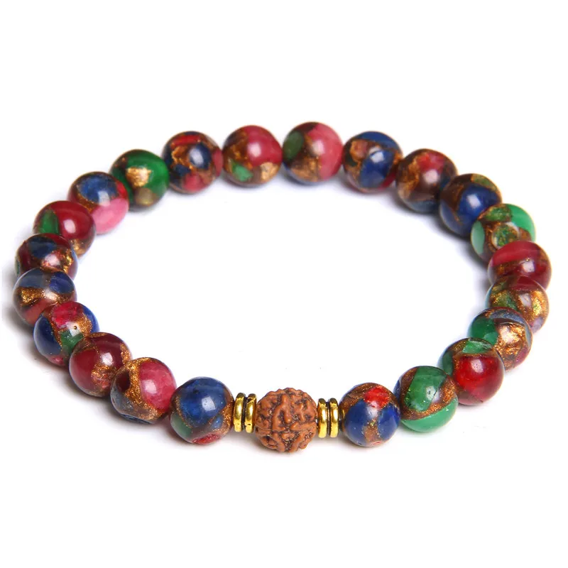 Натуральная резная искусственная кожа для женщин полированная красочная чакра