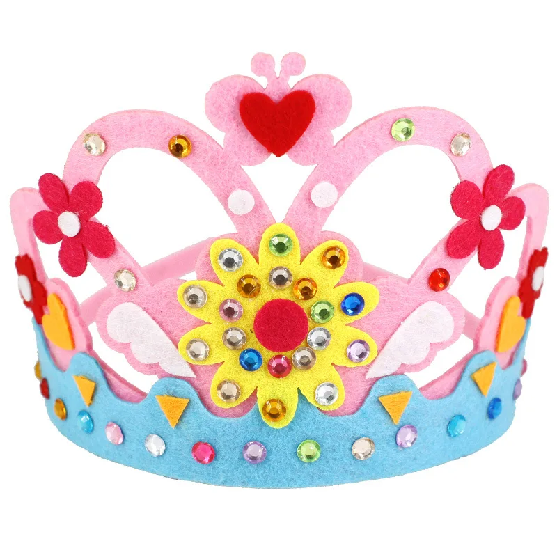 Pink petal DIY ремесла игрушечная Корона креативные бумажные блестки цветы Звезды узоры игрушки для детей Дети искусство для детского сада вечерние украшения - Цвет: Pink petal
