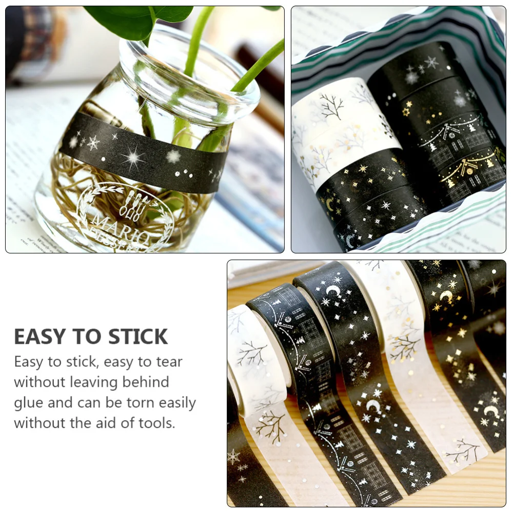 

10 Rolls DIY Tapes Washi Paper Tapes Gold Foil Washi Tapes (Mixed Style)