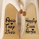 И они счастливо жила после свадьбы наклейка с обувью свадебные туфли, сделай сам свадебные туфли, свадебная наклейка для обуви