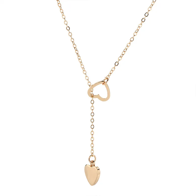 Женское Ожерелье в форме сердца персика простое ожерелье y образной формы