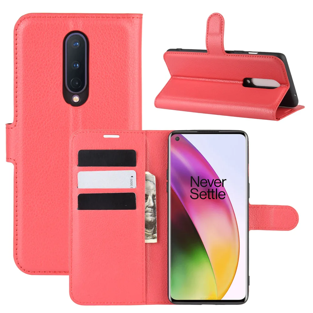 Роскошный флип-чехол для OnePlus 8 7 Pro 7T 6T 5 5T кожаный чехол Litchi stria искусственный