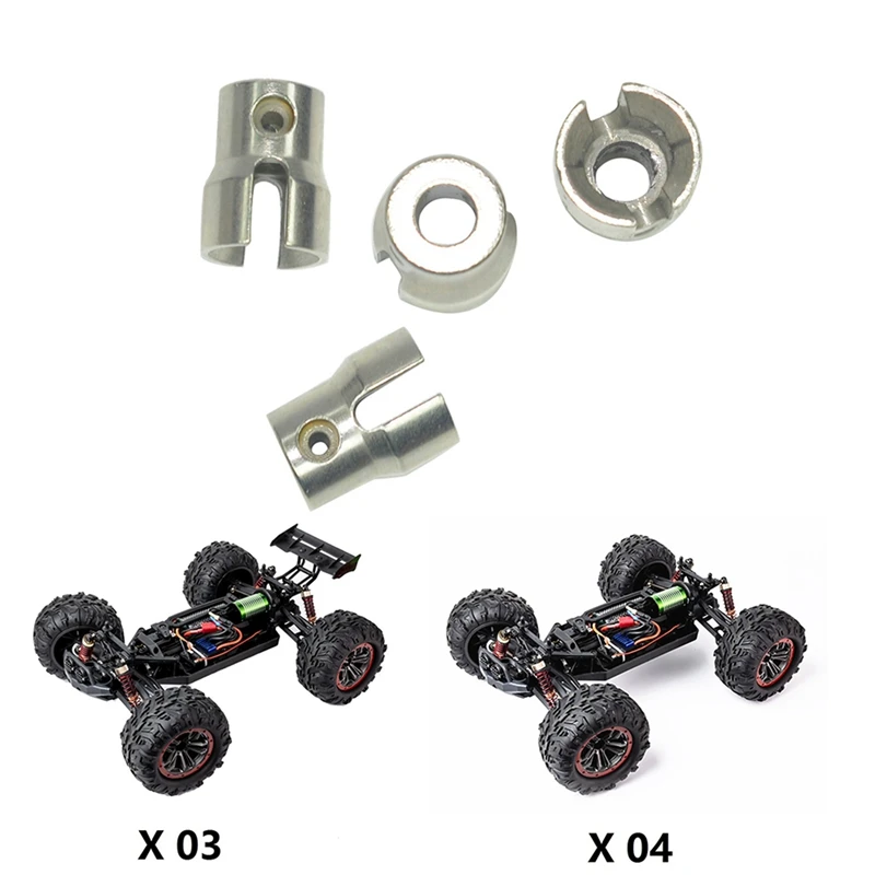 

4Pc Metal Axle Drive Cup for XLF X03 X04 X-03 X-04 1/10 RC Car Brushless Monster Truck Spare & 1x Metal Drive Shaft CVD