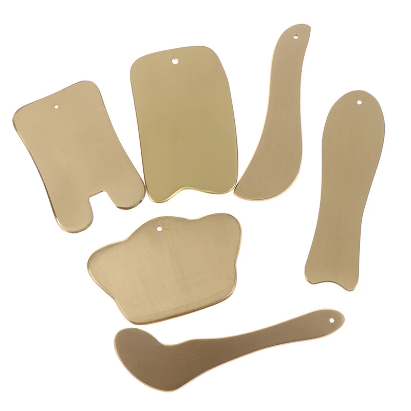 Copper Guasha Scraping Massage Scraper Face Massager Acupuncture Gua Sha Board Acupoint Facial Body Acupuncture Pressure Therapy