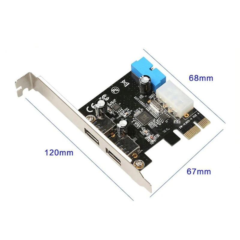 USB 3,0 PCI-E адаптер карты расширения внешний 2 порта USB3.0 концентратор внутренний 20pin разъем