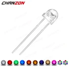 100 шт. 5 мм Светодиодная Диодная соломенная шляпа теплый белый красный зеленый синий УФ фиолетовый желтый оранжевый розовый RGB Вспышка широкоугольная светоизлучающая лампа