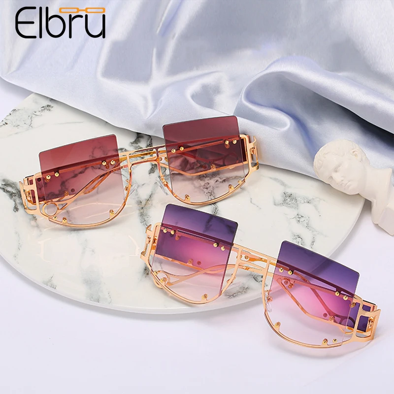 

Солнцезащитные очки Elbru мужские и женские, металлические, с градиентными прозрачными линзами