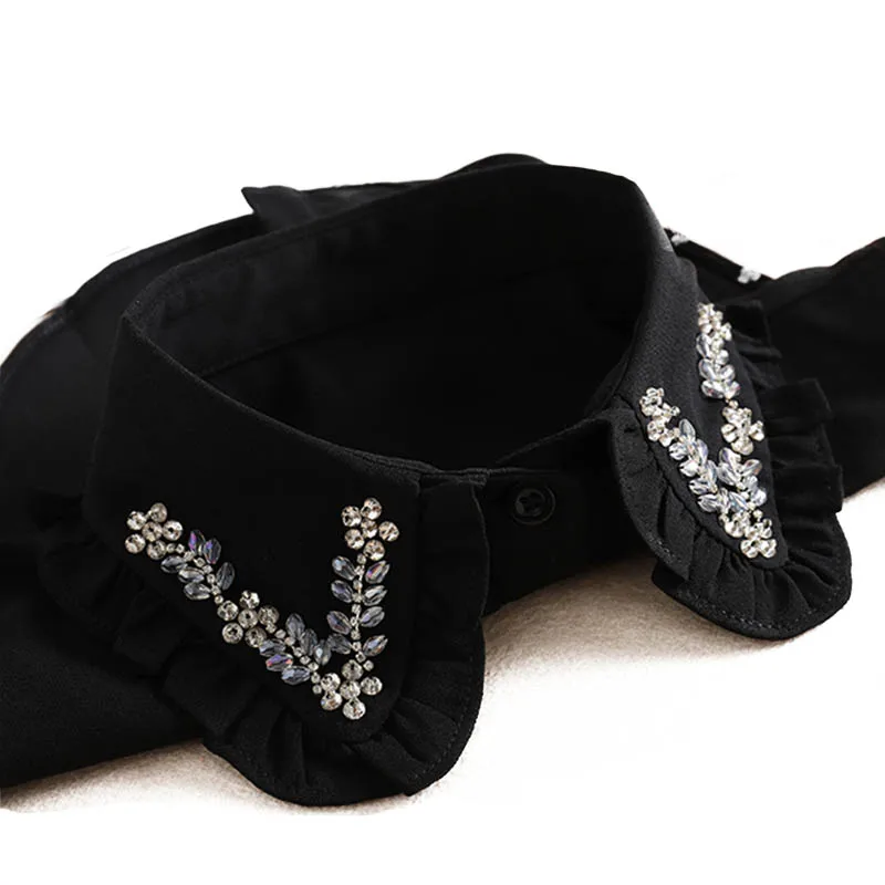 Белая рубашка блузка с поддельным воротником женский съемный воротник