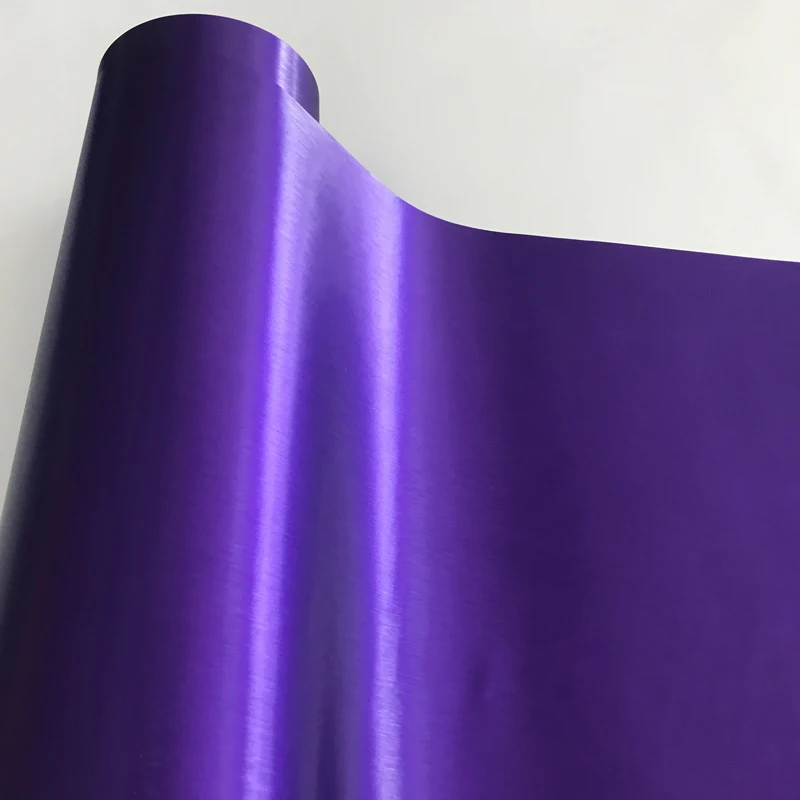 

Metal Brushed Metallic Purple Vinyl Wrap Roll Trunk Car Hood Roof Wrapping Foil Decal with Air Free Bubbles