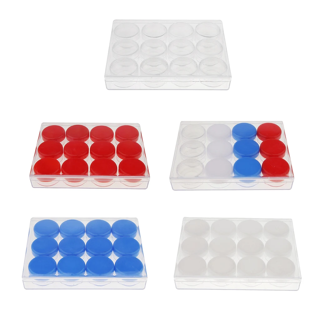 

12 Pieces Empty Cosmetic Pot Jar Tin Screw Lid Craft Plastic Container Box