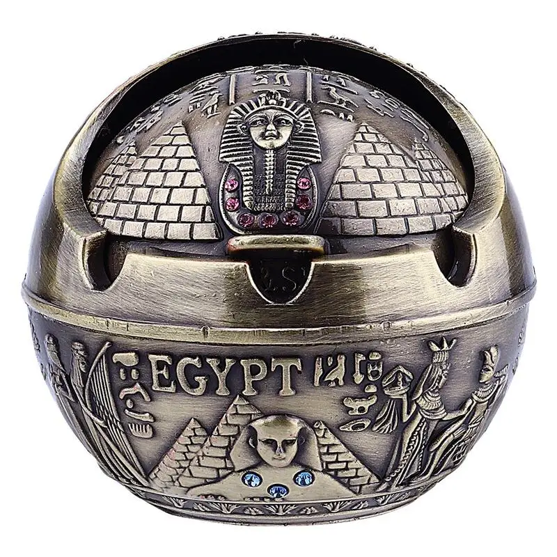 

1Pc Creative Ashtray With Lid Cigar Cigarettes Metal Ashtray Windproof Ash Tray Windproof Metal Ashtray With Lid