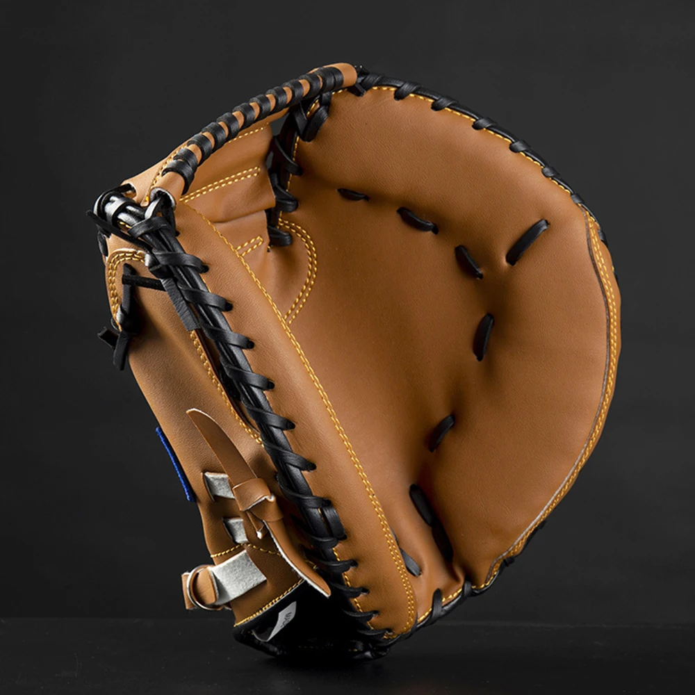 

Outdoor Sports Brown Black PVC Baseball Catcher Glove Softball Practice Equipment Size 12.5 Left Hand for Adult Training