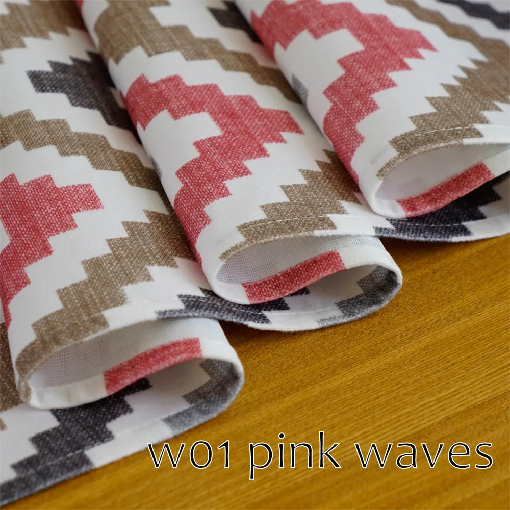 W01 pink waves Современный Декор для дома розовый темно-синий черный цвет плед стержень карман толстый Гладкий плюшевый кухня окна двери балдахин шторы - Цвет: W01 pink waves