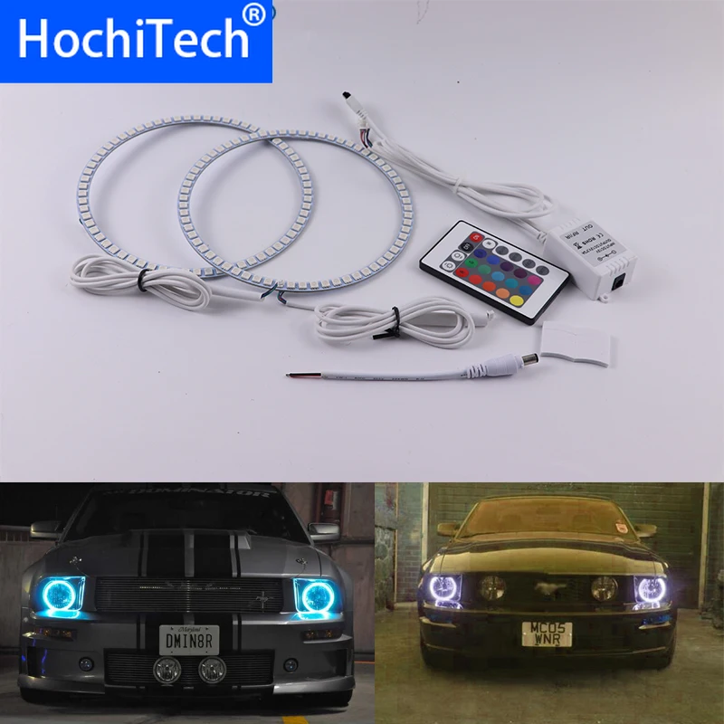 Для ford Mustang 2005 2006 2007 2008 2009 Многоцветный комплект светодиодов глаза ангела RGB гало