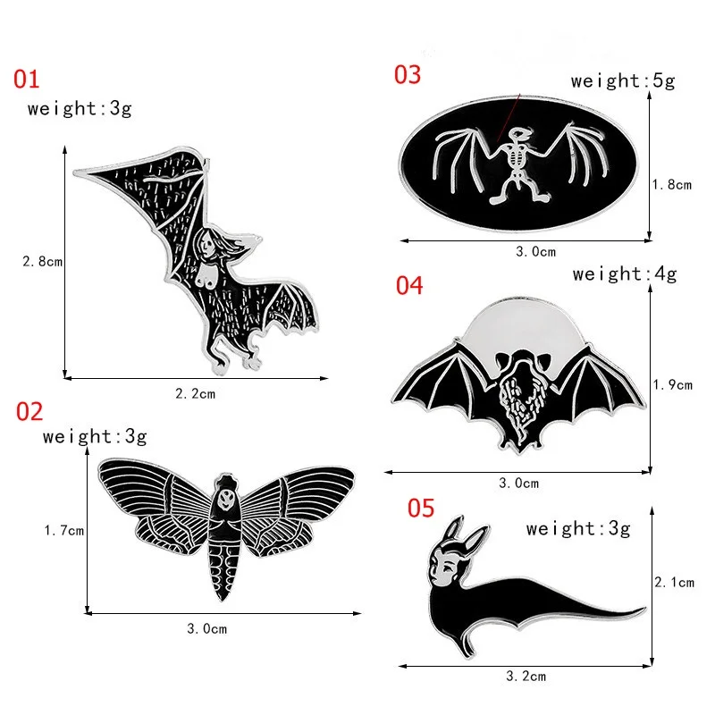 

Fossil Series Dinosaur Bat Butterfly Brooch Fashion Gothic Pin Enamel Brooch Gifts For Friends New Product Retro Brooch
