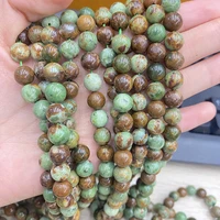hight quality 8mm 12mm natural green african opal round loose beads for jewerly making 5 strand per lot