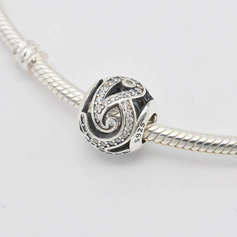 

High Quality 925 Sterling Silver Openwork Pattern Round Charms Beads for Jewelry Making Fit Original European Charm Bracelets