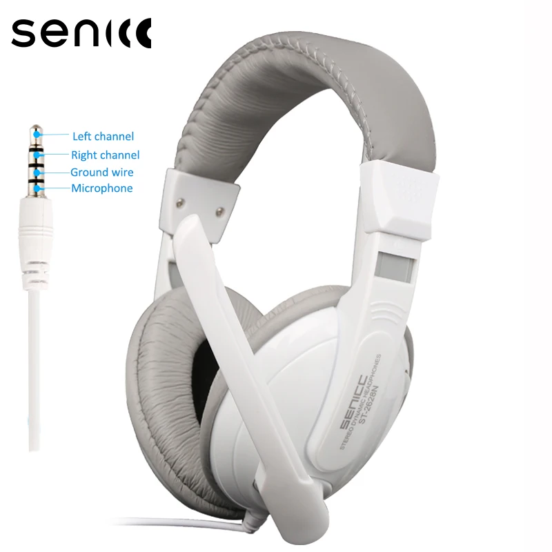 SENICC ST-2628N модные стерео гарнитура с микрофоном 3 5 мм Jack повязка на голову для
