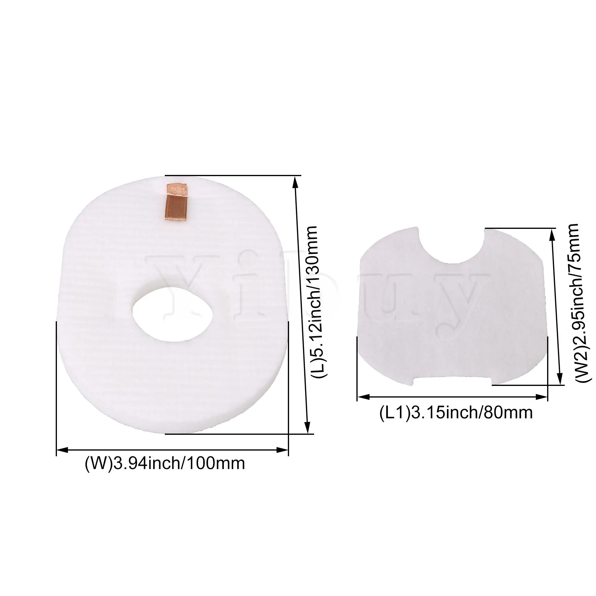 

13x10cm/5.12x3.94" Handheld Replace Vacuum Cleaner Filter Sponge Kit