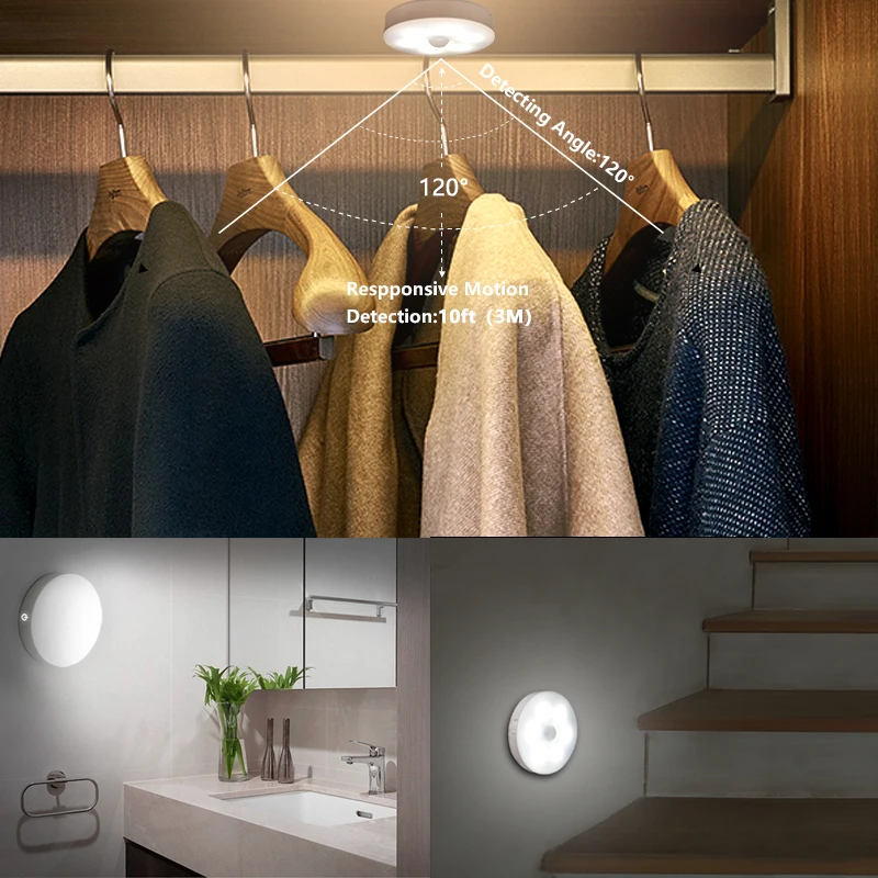 

New Smart Motion Sensor Night Light For Kitchen Cabinet Wardrobe Bedroom Lighting Night Lamp
