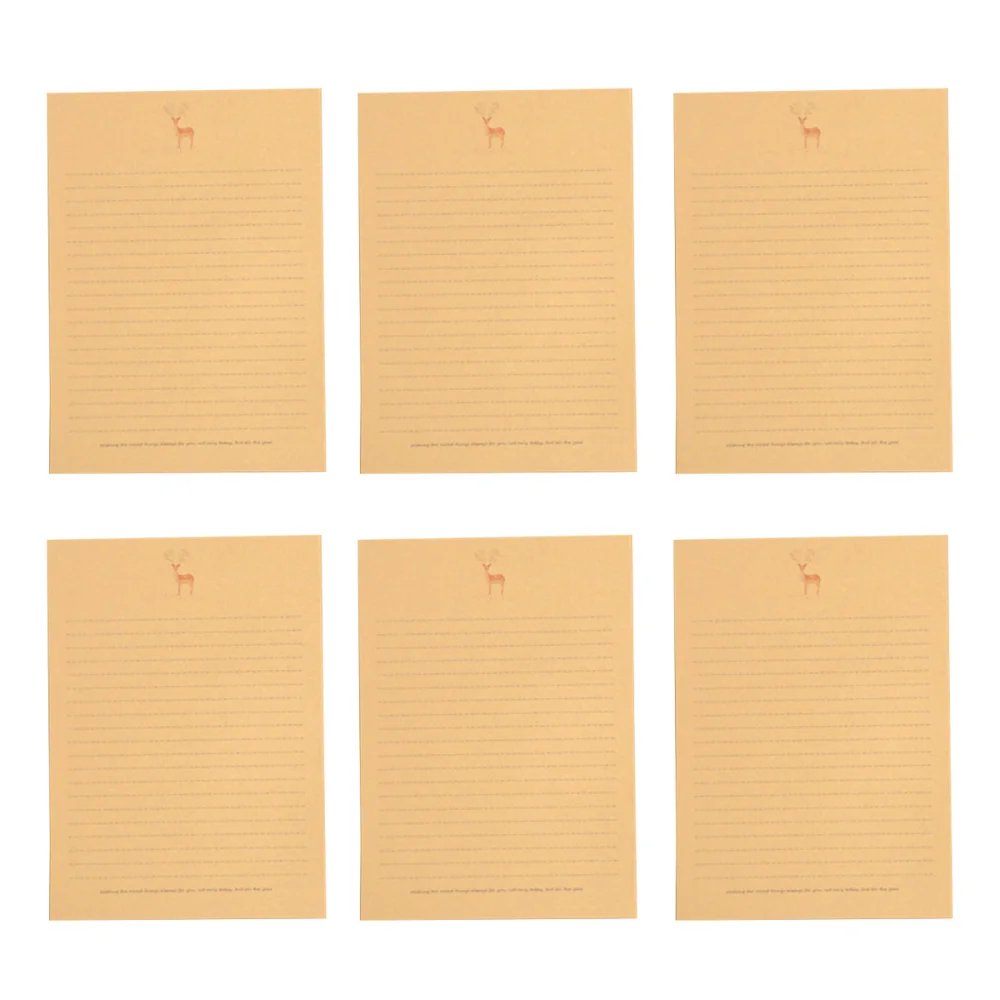 

50Pcs Kraft Stationery Paper Set Retro Writing Paper Vintage Letter Paper Set (Random Pattern)