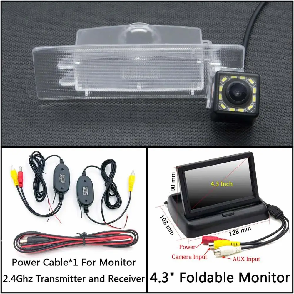 C Wireless 4.3inch F 12 Светодиодный фонарь Автомобильная резервная камера заднего вида для KIA kx5 Sportage 4 QL автомобильный монитор парковки ночного видения - Название цвета: C Wireless 4.3inch F