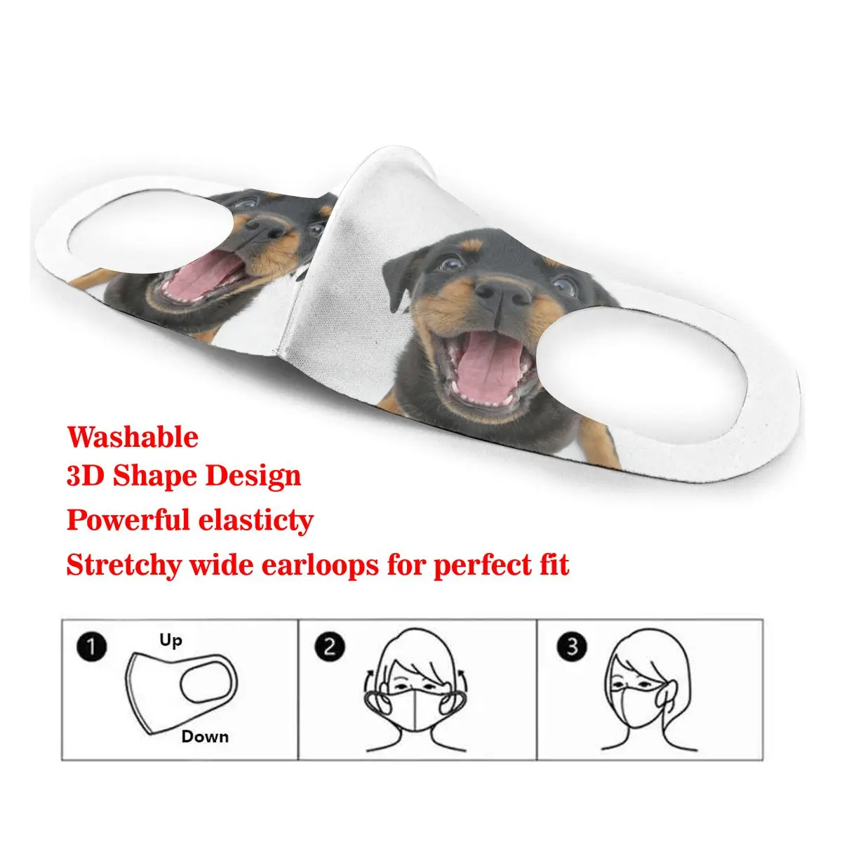 

Dust Mask Little Milk Dog Mouth Face Mask for Adult Kids Windproof Washable Reusable