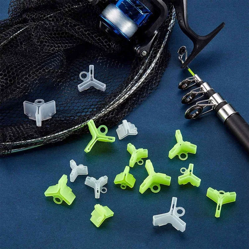 

240 Pieces Fishing Hook Bonnets Fishing Treble Hook Cover Hook Cap Protector White and Green 4 Sizes