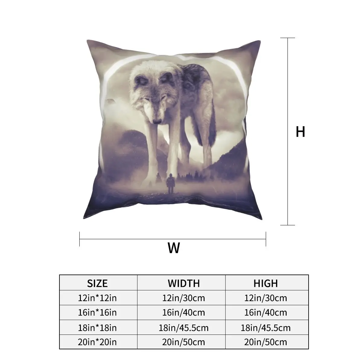 

Wolf Wildlife Nature Art Pillowcase Soft Polyester Cushion Cover Decorative Pillow Case Cover Living Room Zipper 40*40cm