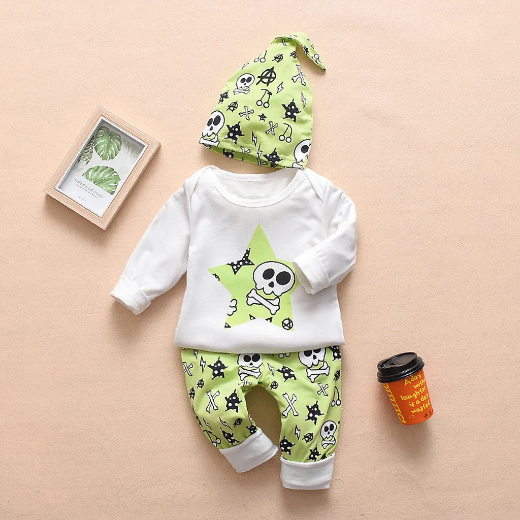 2019 милый комплект детской одежды для новорожденных девочек и мальчиков из 3