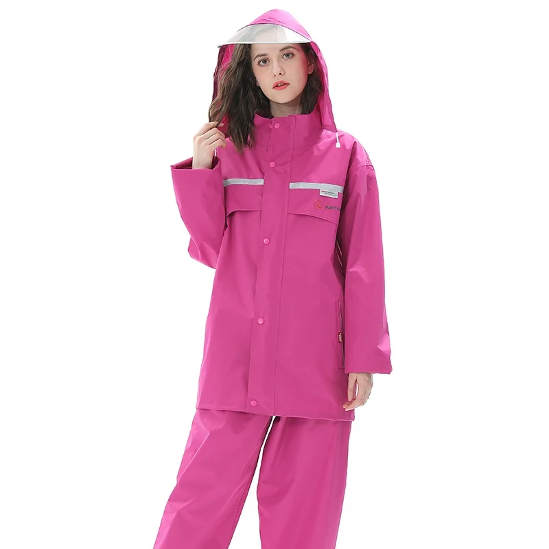 Trekking Fashion Raincoat Thickened Outdoor Motorcycle Pink Rain Coat Travel Waterproof Manteau Pluie Rain Jacket LL50YY