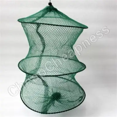 

Folding Round Metal Frame Nylon Mesh Crab Crawdad Shrimp Minnow Bait Trap Cast Fish Net Fishing Landing Tackle Accessory