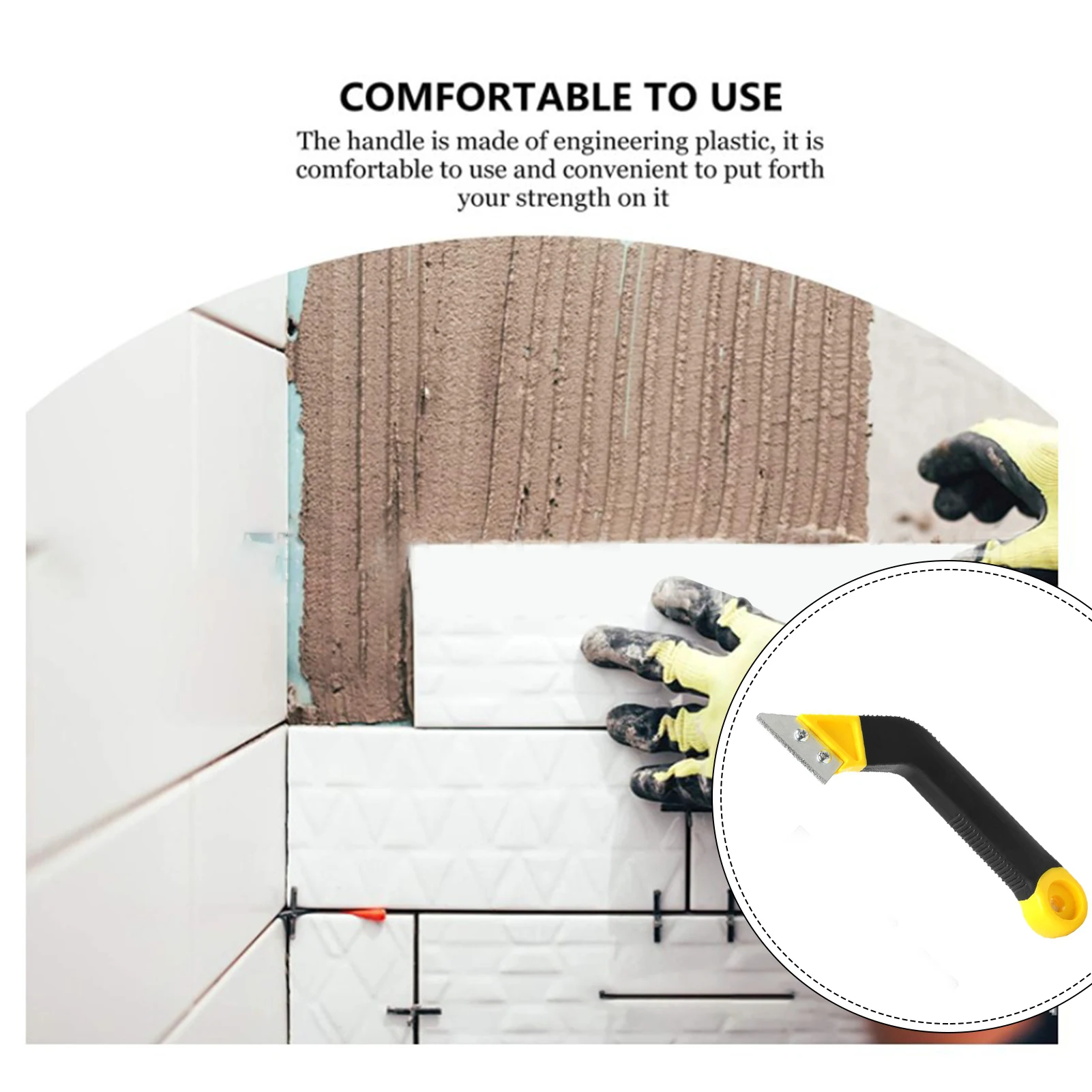 

Scraping Rake Tool Bathroom Grout Remover Joint Accessories Angled Tile Cleaning Saw Caulking Durable Floor Wall Kitchen