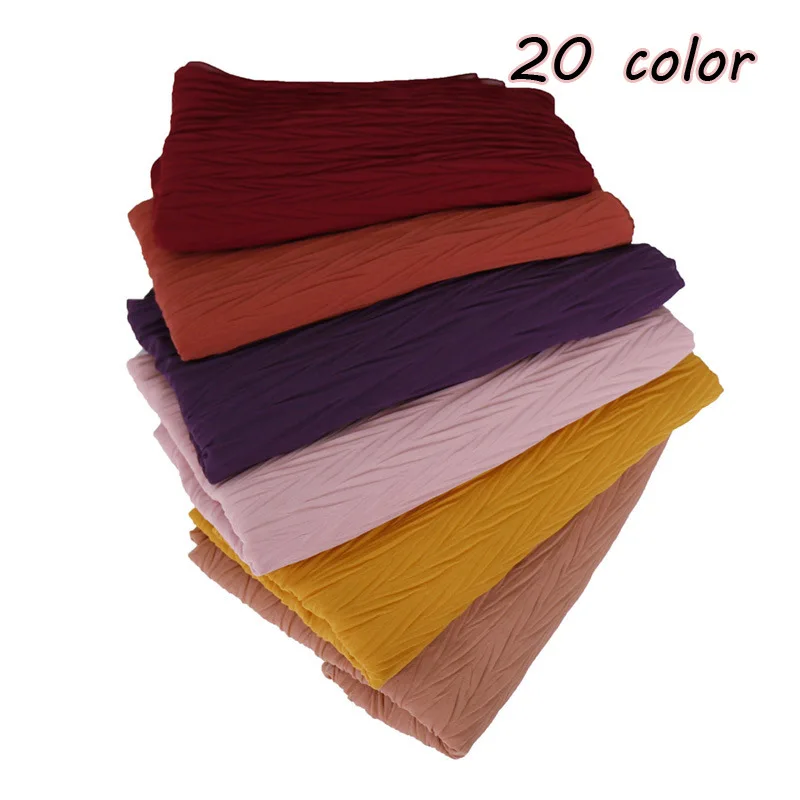 

Muslim ladies fashion new luxury pearl chiffon leaf folding scarf fashion wrinkled gauze net yarn long scarf sunscreen shawl