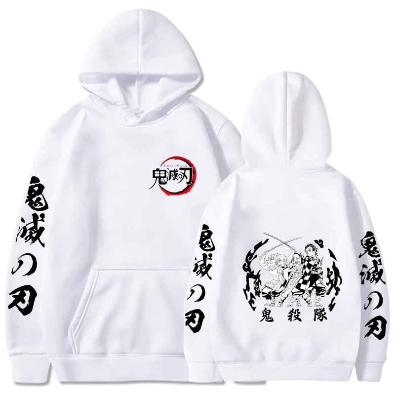 

Demon Slayer 2021 Japanese Anime Print Hoody Hip Hop Long Sleeve Loose Unisex Sweatshirts Women Casual Harajuku Hooded Clothes