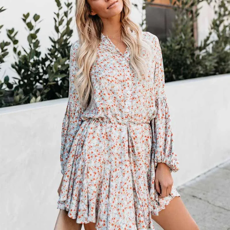 Женское винтажное платье макси с цветочным принтом Длинное Элегантное